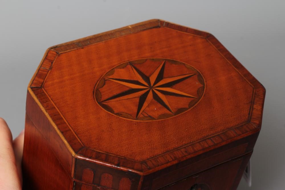 AN GEORGIAN MAHOGANY INLAID AND CROSSBANDED TEA CADDY Image