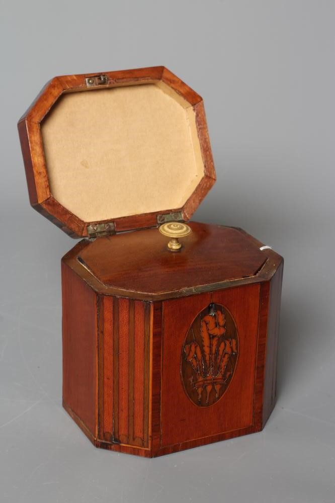 AN GEORGIAN MAHOGANY INLAID AND CROSSBANDED TEA CADDY Image