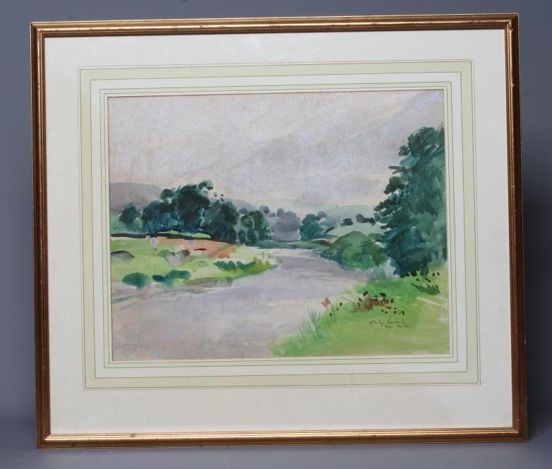 PHILIP NAVIASKY (1894-1983) River Landscape near Barden Image