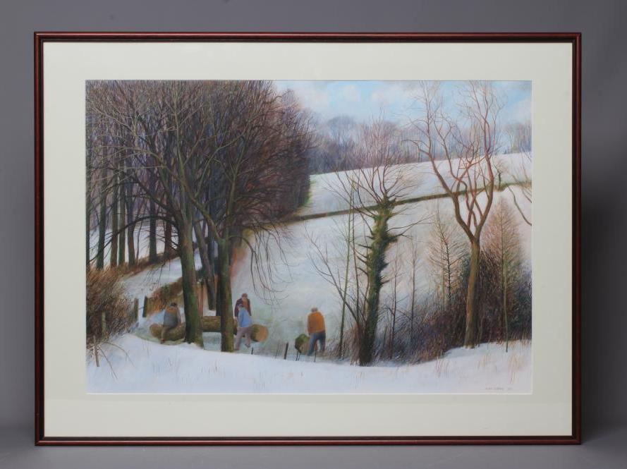 ALAN JOHN GREEN (1921-2020) Tree Felling in Woodland Landscape Image