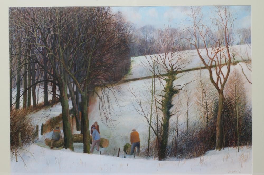 ALAN JOHN GREEN (1921-2020) Tree Felling in Woodland Landscape Image