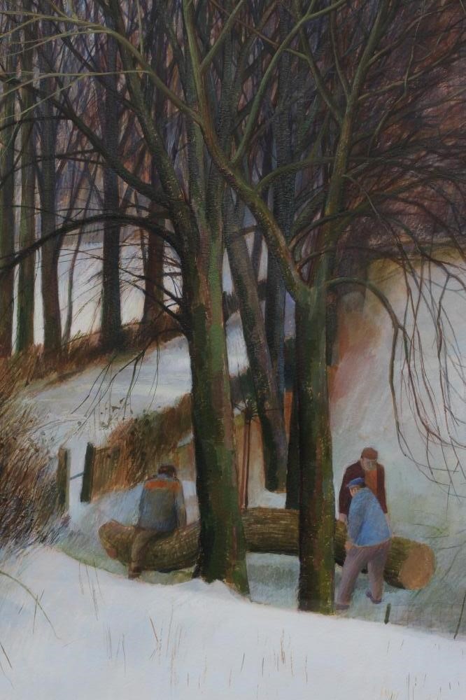 ALAN JOHN GREEN (1921-2020) Tree Felling in Woodland Landscape Image