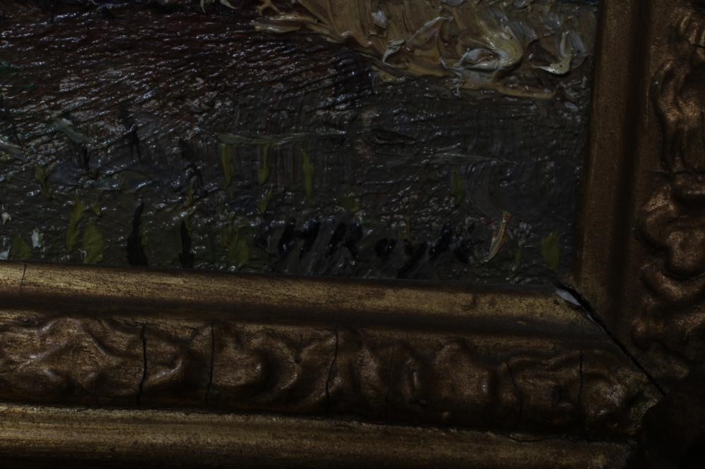 HERBERT F ROYLE (1870-1958) Loading Barley, signed lower right, oil on panel, 7 1/2" x 9 1/2", gilt Image