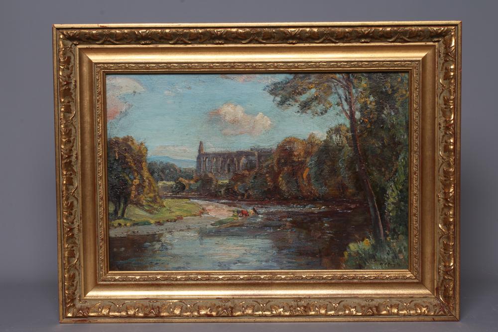 HERBERT ROYLE (1870-1958) Bolton Abbey, signed lower right, oil on canvas, 10 3/4" x 16", modern Image