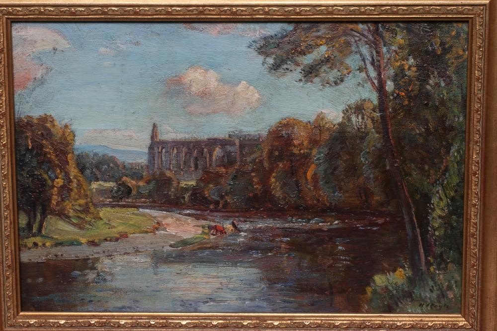 HERBERT ROYLE (1870-1958) Bolton Abbey, signed lower right, oil on canvas, 10 3/4" x 16", modern Image