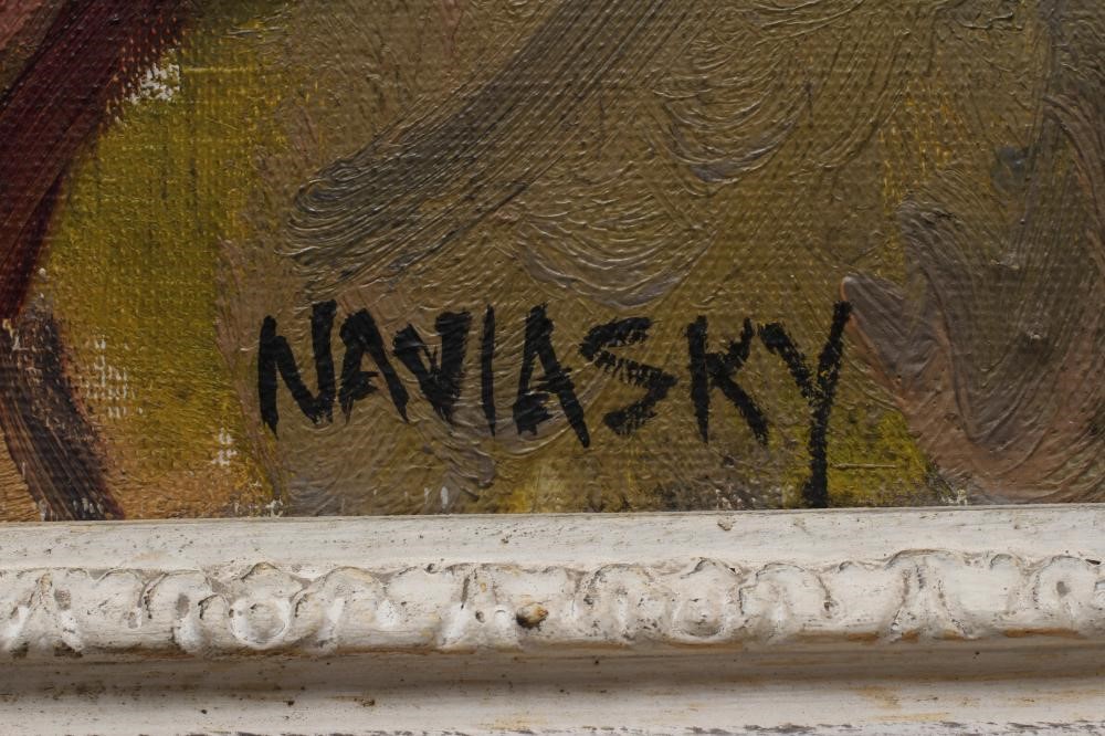 PHILIP NAVIASKY (1894-1983) Musical Recital, signed lower left, oil on canvas, 25" x 21", modern Image