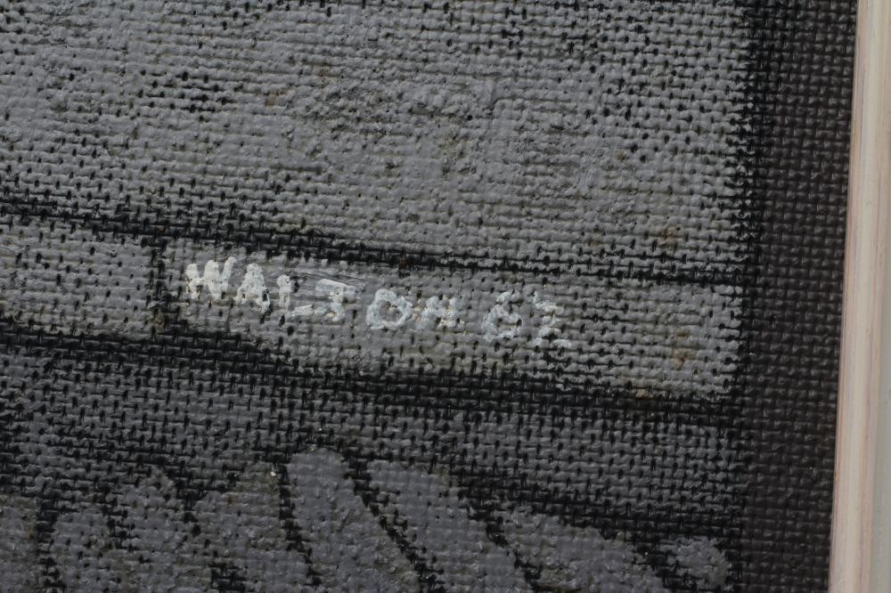 STUART WALTON (b.1933) Northern Street Scene, signed lower right and dated '67, oil on board, 27 Image