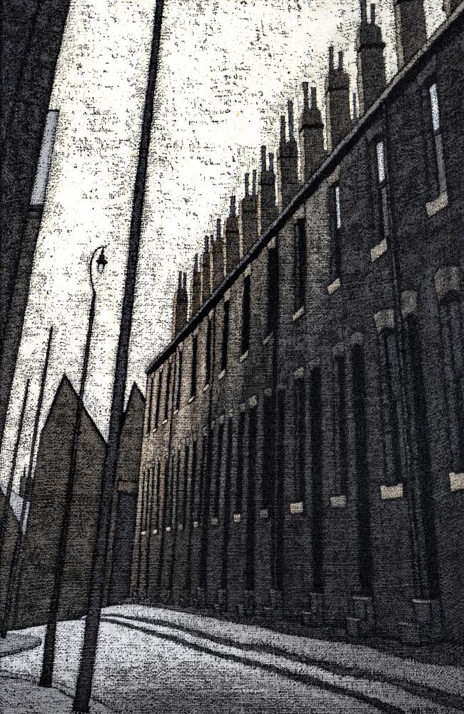 STUART WALTON (b.1933) Northern Back Streets, signed lower right and dated '72, oil on canvas laid Image