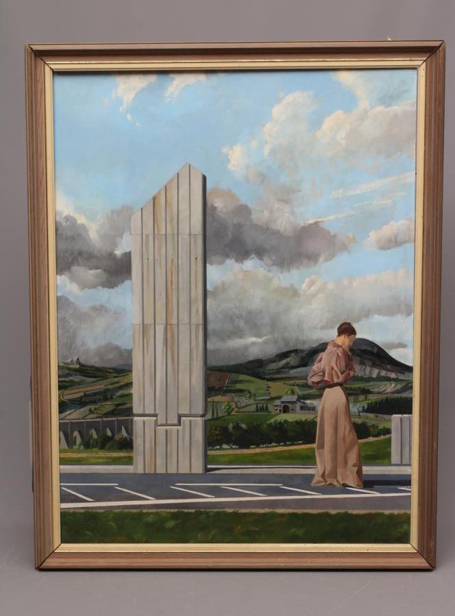 GRAEME WILLSON (1951-2008) Landscape with Standing Lady and Obelisk Image
