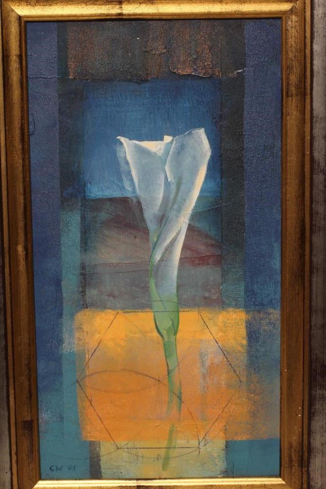 GRAEME WILLSON (1951-2008) Annunciation, signed with initials and dated '01 lower left, oil on Image