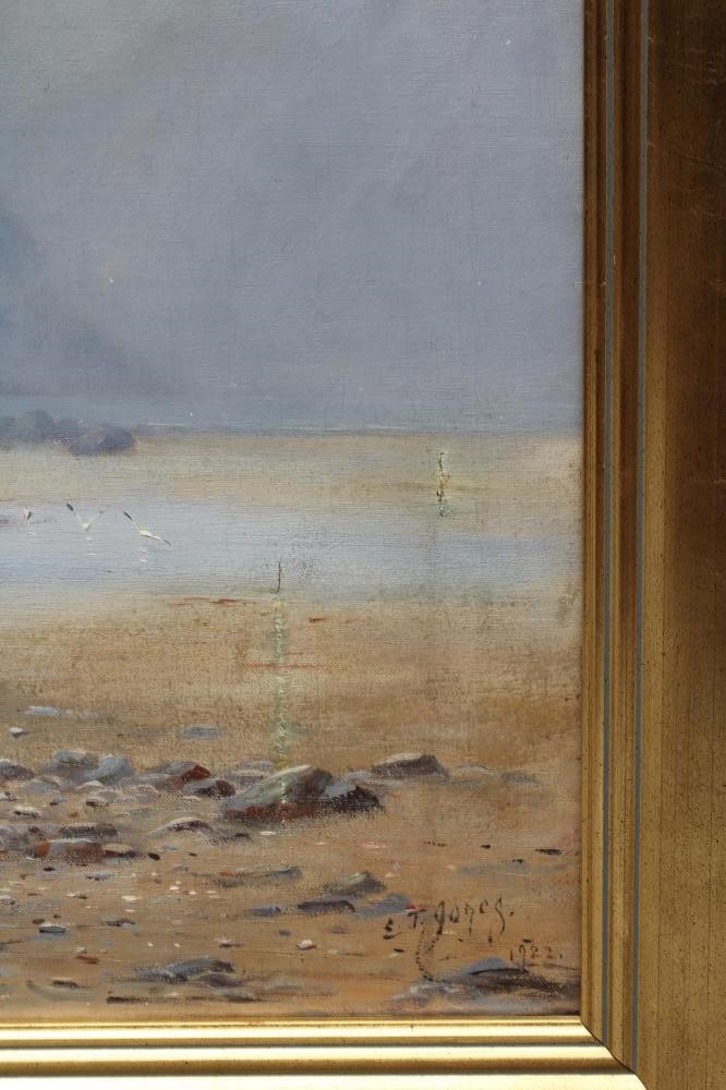 E T JONES (British School, Early 20th Century) Beach at Dusk, signed lower right and dated 1922, oil Image