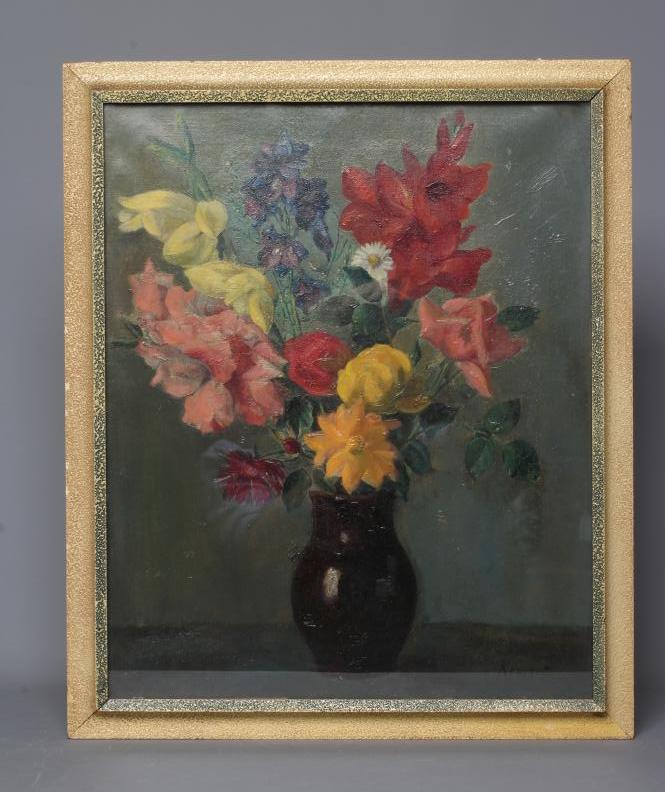 JACOB KRAMER (1892-1962) Still Life of Flowers in a Vase, signed lower right, oil on canvas, 20" x Image