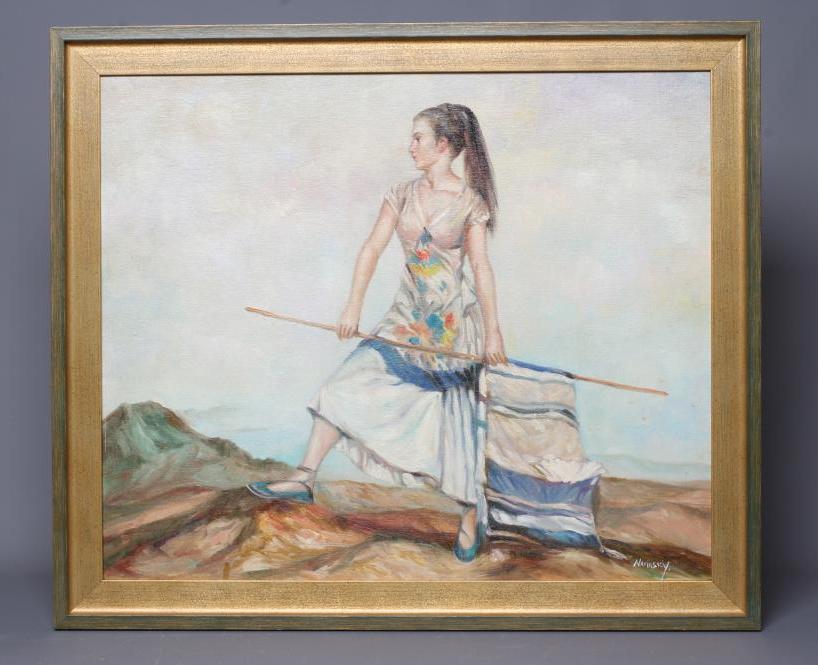 PHILIP NAVIASKY (1894-1983) Young lady on a Hill Top Image
