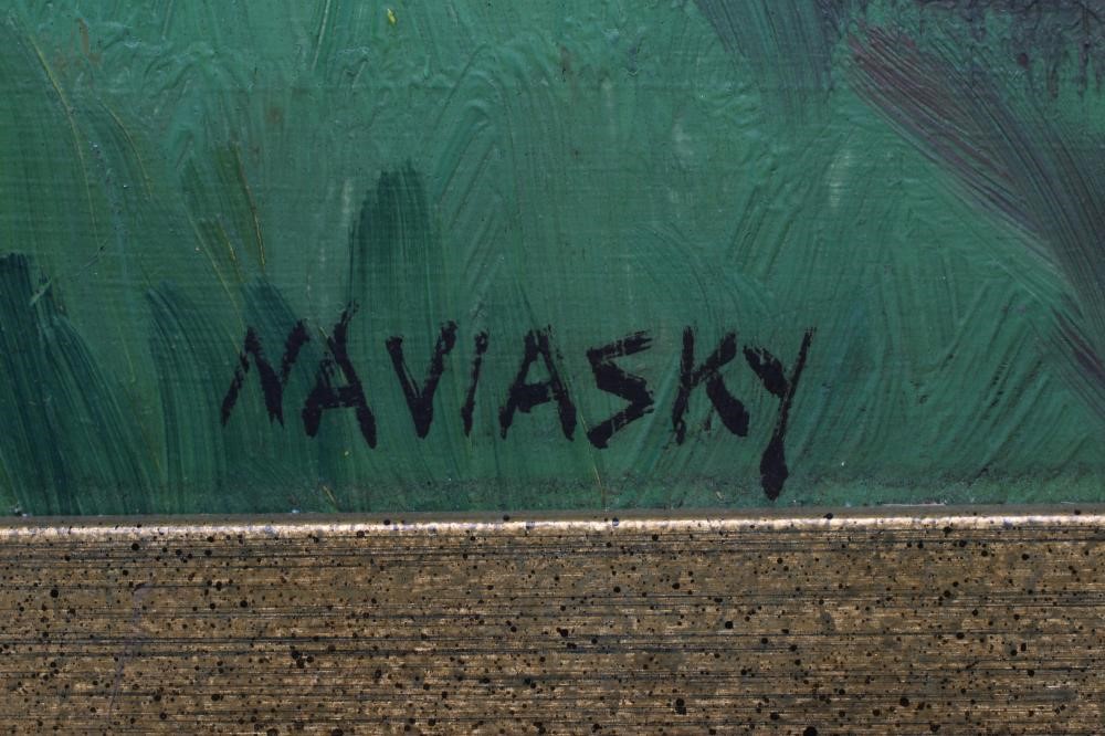 PHILIP NAVIASKY (1894-1983) Farm Buildings, signed lower left, oil on board, 17 1/2" x 23 1/2", Image