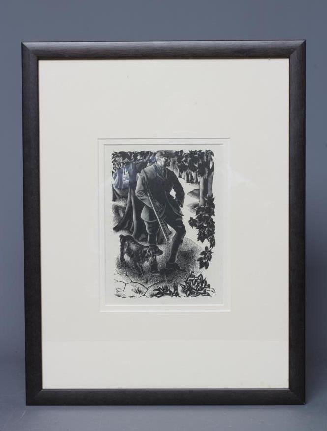 AGNES MILLER PARKER (1895-1980) Gamekeeper, woodcut, 7 1/2" x 5 1/2", framed and glazed (subject to Image