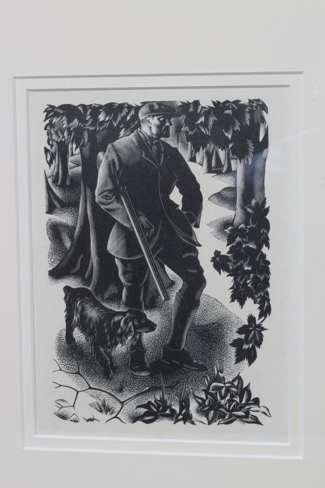 AGNES MILLER PARKER (1895-1980) Gamekeeper, woodcut, 7 1/2" x 5 1/2", framed and glazed (subject to Image