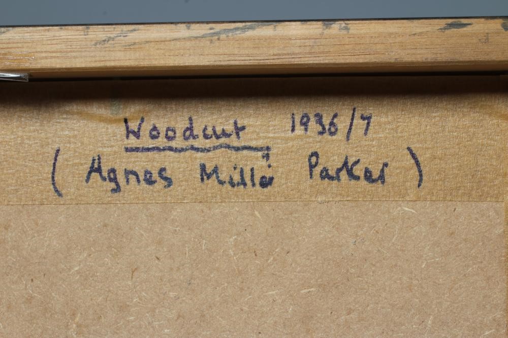 AGNES MILLER PARKER (1895-1980) Gamekeeper, woodcut, 7 1/2" x 5 1/2", framed and glazed (subject to Image