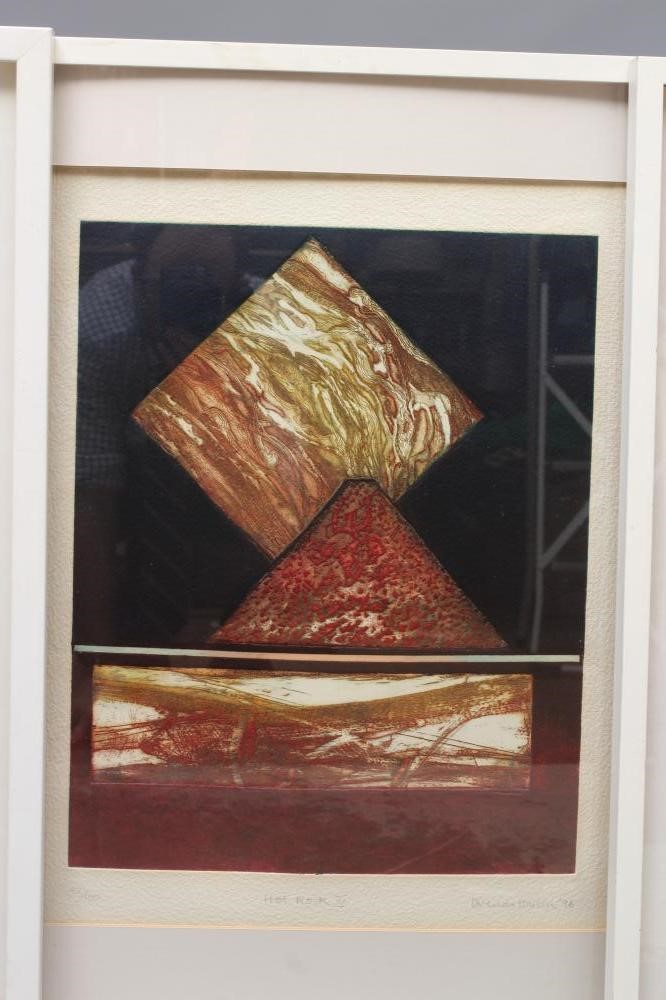 BRENDA HARTIN (British School 20th/21st Century) A set of three mixed media and print abstracts Image