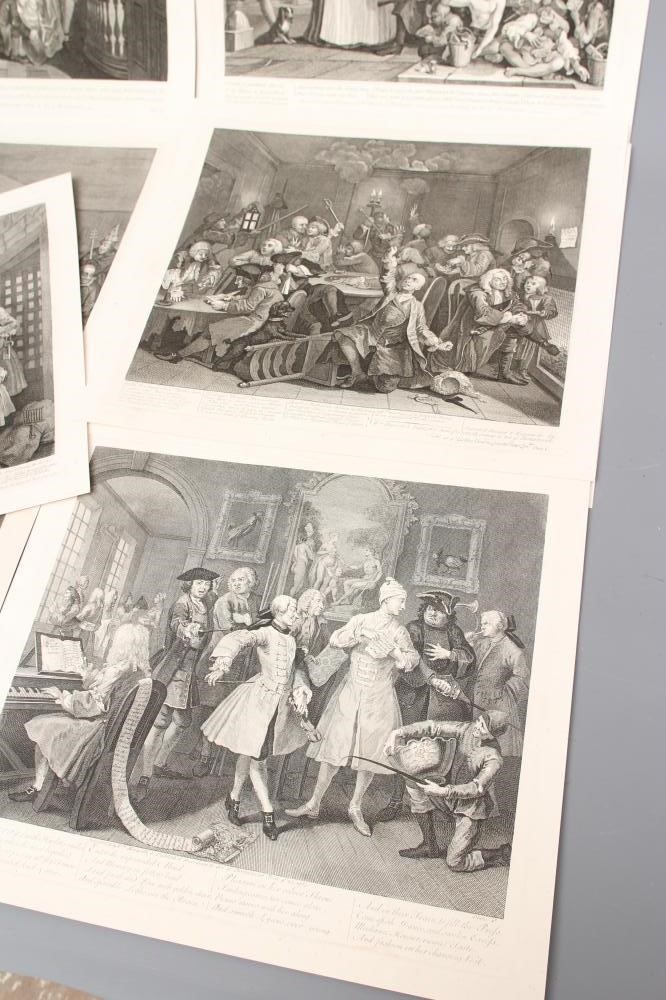 AFTER WILLIAM HOGARTH (1697-1764) Six etchings from The Harlot's Progress and eight etchings from A Image
