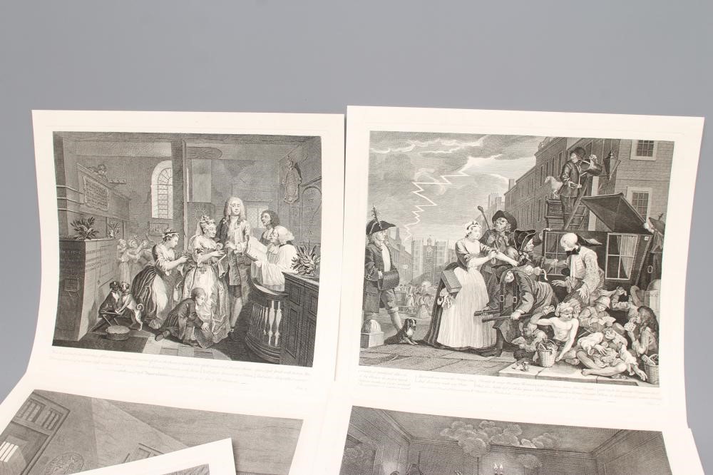 AFTER WILLIAM HOGARTH (1697-1764) Six etchings from The Harlot's Progress and eight etchings from A Image