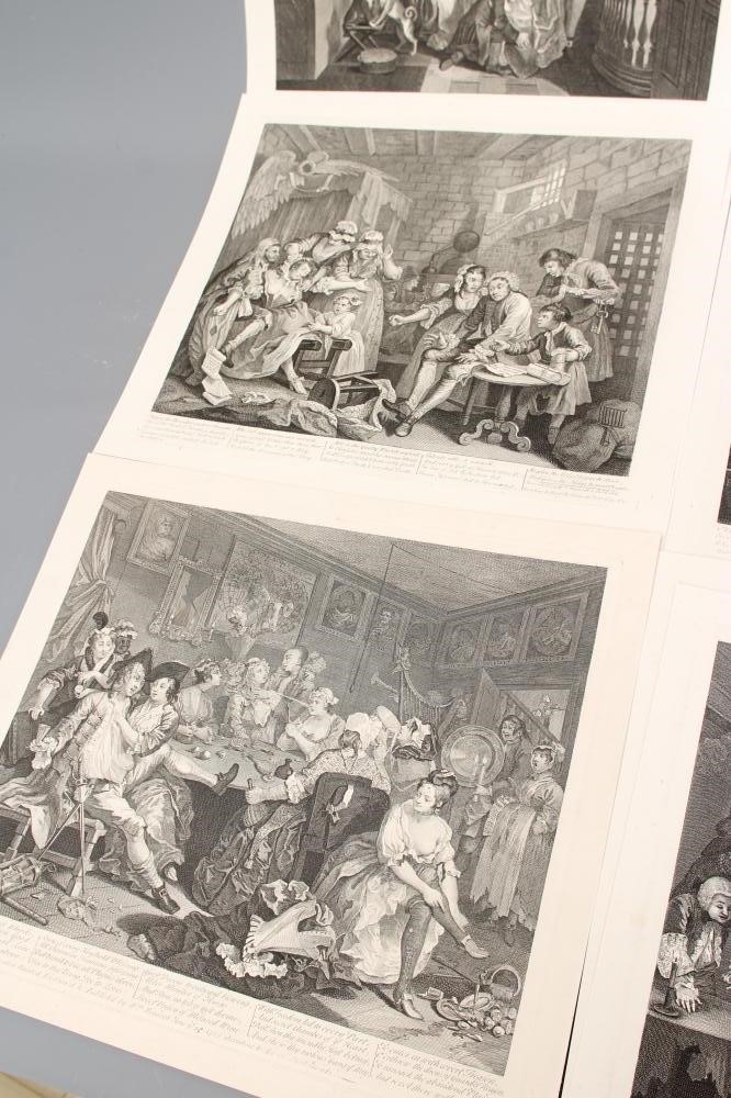 AFTER WILLIAM HOGARTH (1697-1764) Six etchings from The Harlot's Progress and eight etchings from A Image