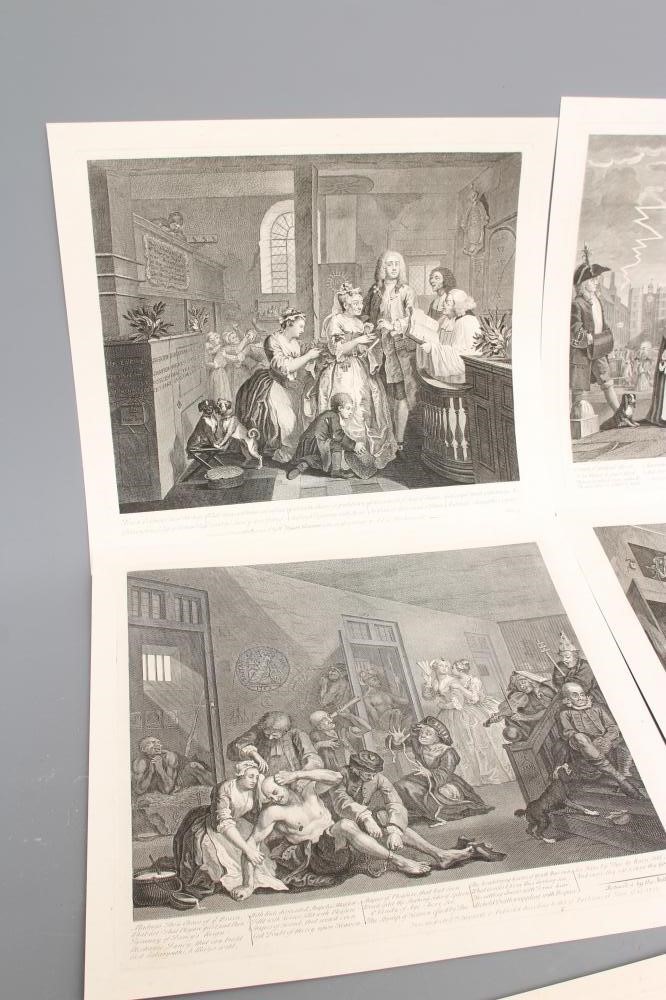AFTER WILLIAM HOGARTH (1697-1764) Six etchings from The Harlot's Progress and eight etchings from A Image