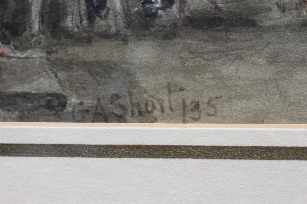 GEORGE ANDERSON SHORT (1856-1945) Pub Interior with Men and Greyhounds, signed lower right, Image