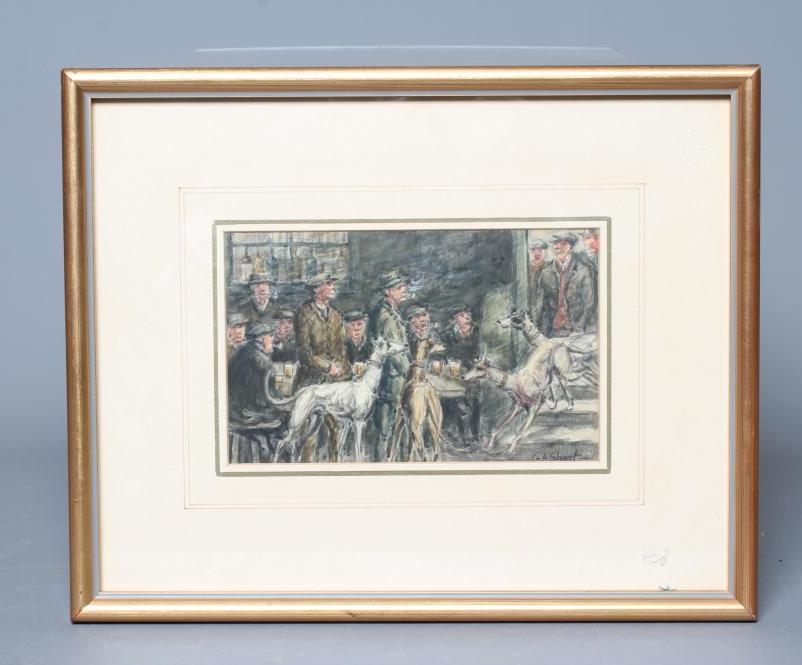 GEORGE ANDERSON SHORT (1856-1945) Full House, signed and dated '35, watercolour over pencil, 5 1/4" Image