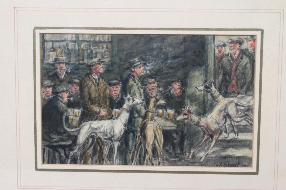 GEORGE ANDERSON SHORT (1856-1945) Full House, signed and dated '35, watercolour over pencil, 5 1/4" Image