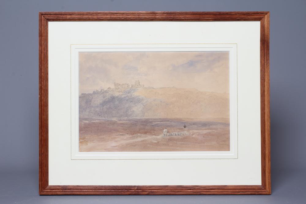 DAVID COX SENIOR (1783-1859) Lympne Castle and Hythe Church Image