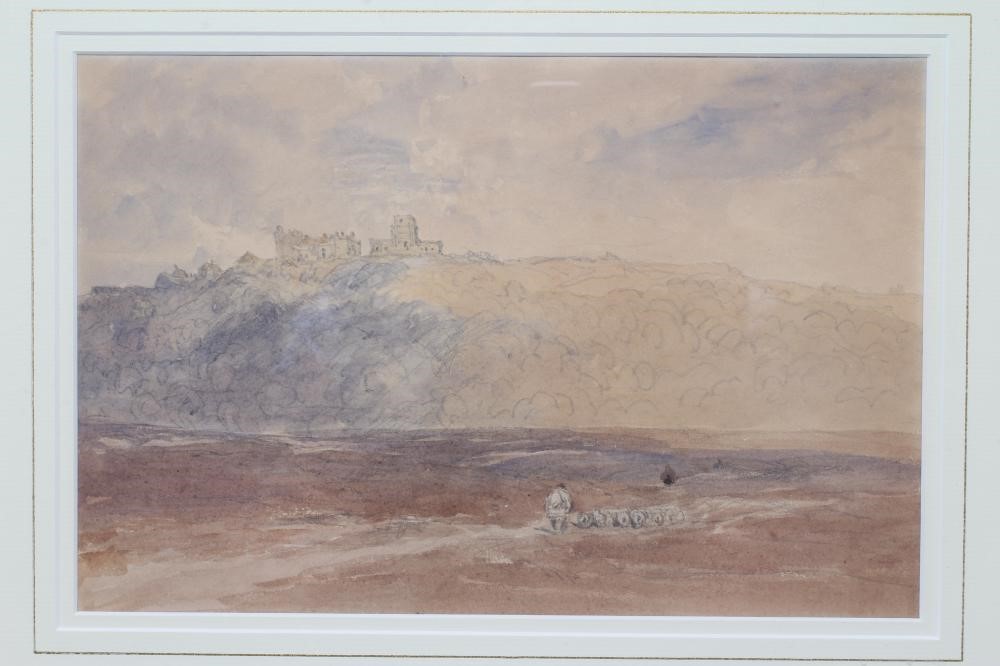 DAVID COX SENIOR (1783-1859) Lympne Castle and Hythe Church Image