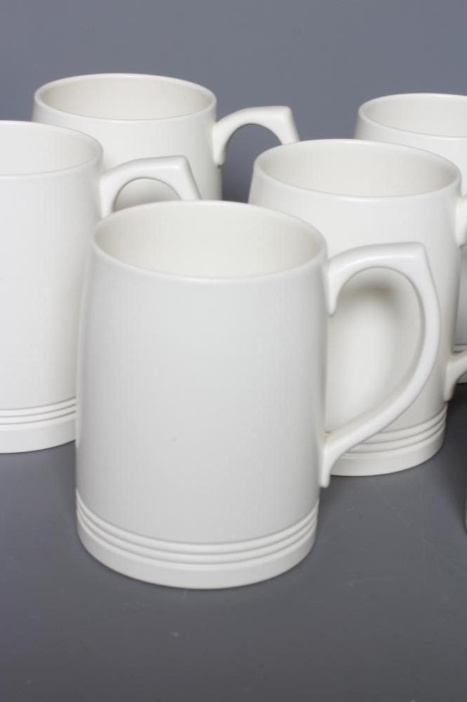 KEITH MURRAY FOR WEDGWOOD - A MOONSTONE LEMONADE SET comprising six mugs and a jug Image