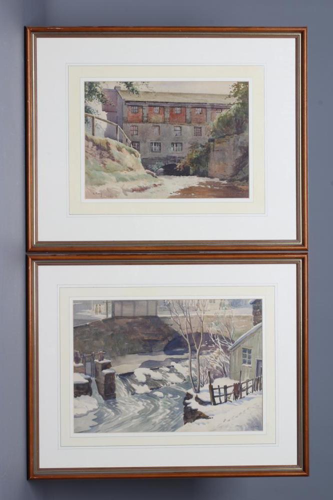 DANIEL BINNS (1896-1964) View of an Old Mill and Snow Bound River Image