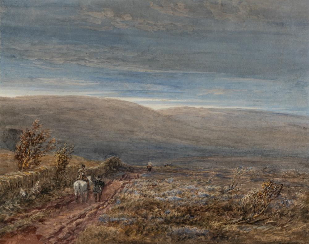DAVID COX SENIOR (1783-1859) Travellers Crossing the Moors Image