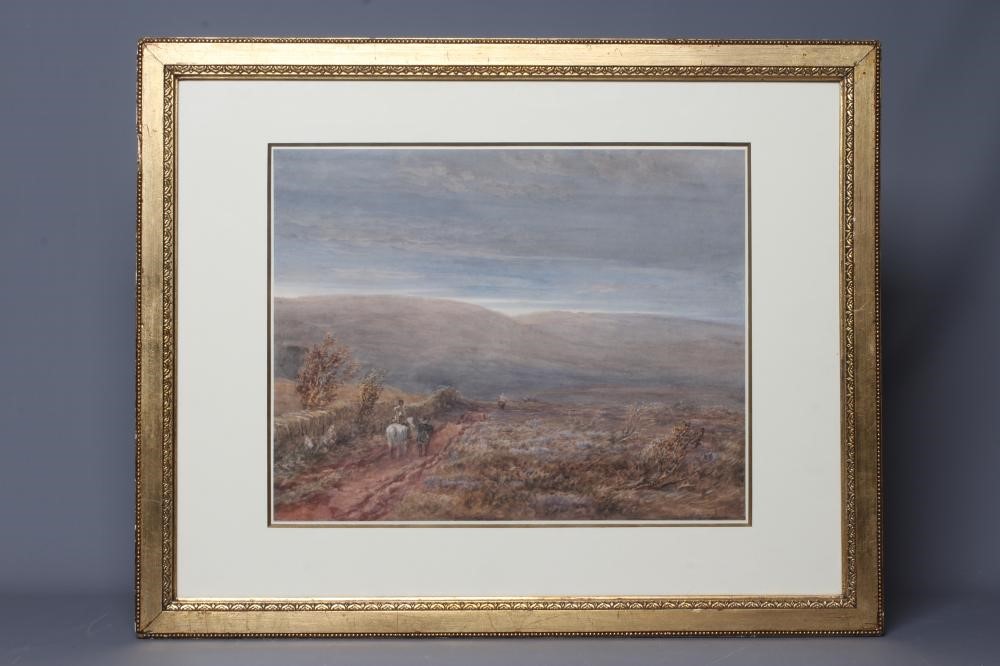 DAVID COX SENIOR (1783-1859) Travellers Crossing the Moors Image