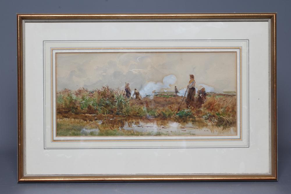 TOM LLOYD (1849-1910) Farm Workers in the Fields, signed lower left and dated 1895, watercolour Image