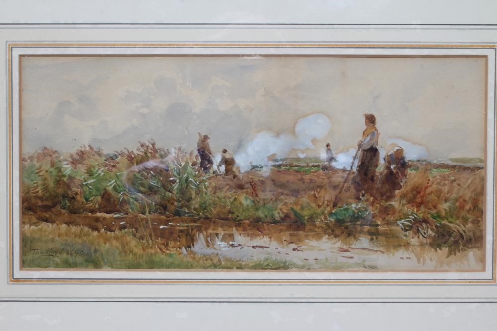 TOM LLOYD (1849-1910) Farm Workers in the Fields, signed lower left and dated 1895, watercolour Image