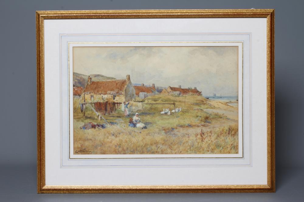 ERNEST ALBERT WATERLOW (1850-1919) Cowie near Stonehaven, signed lower left, watercolour, 9 1/2" x Image