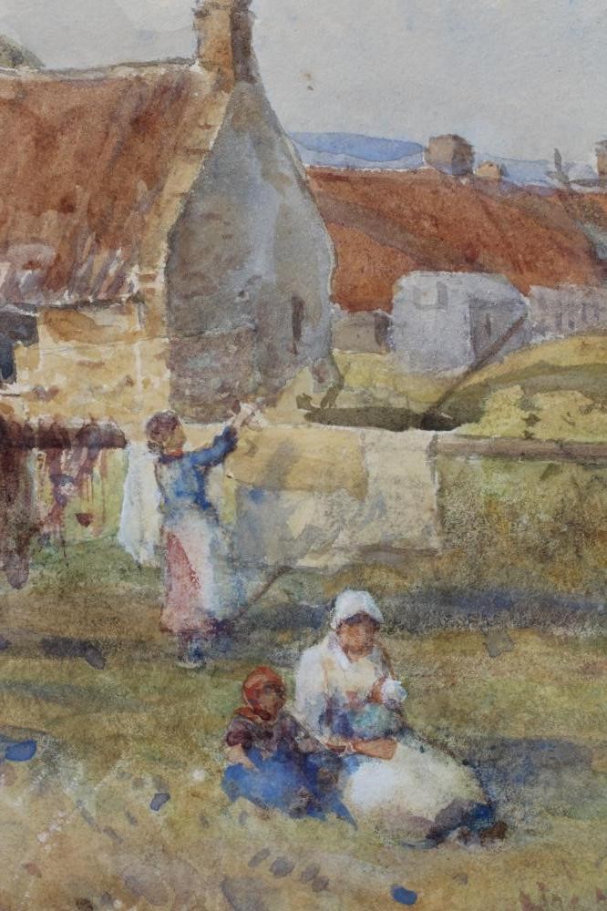 ERNEST ALBERT WATERLOW (1850-1919) Cowie near Stonehaven, signed lower left, watercolour, 9 1/2" x Image