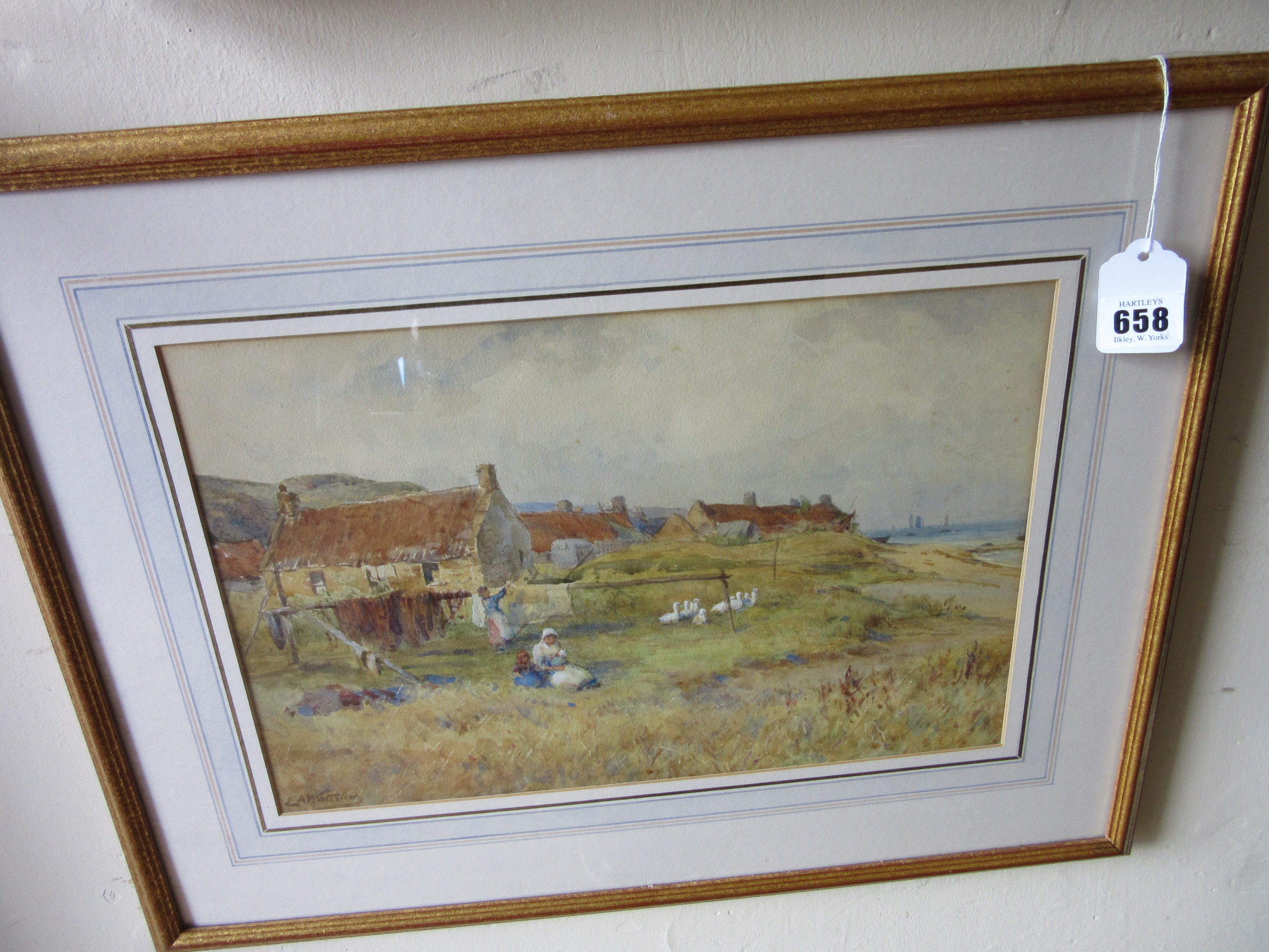 ERNEST ALBERT WATERLOW (1850-1919) Cowie near Stonehaven, signed lower left, watercolour, 9 1/2" x Image