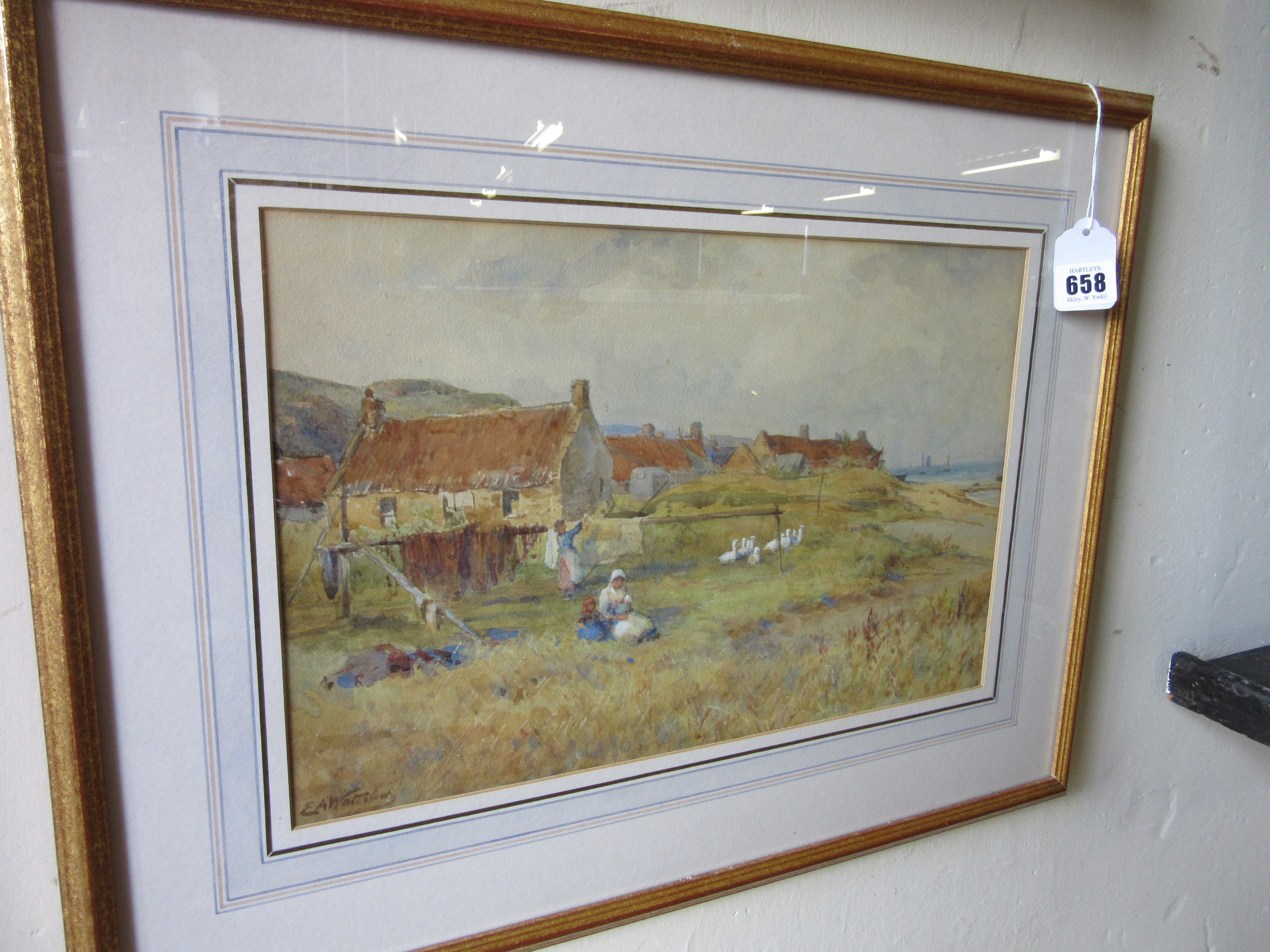 ERNEST ALBERT WATERLOW (1850-1919) Cowie near Stonehaven, signed lower left, watercolour, 9 1/2" x Image