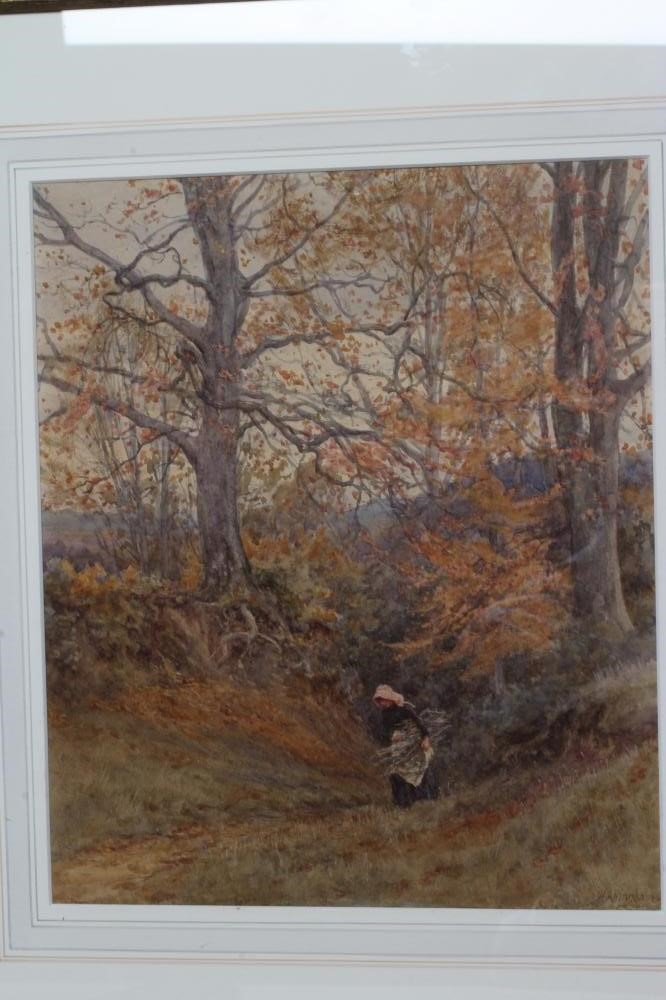 HELEN ALLINGHAM RA (1848-1926) Girl Carrying Bundle of Wood Image