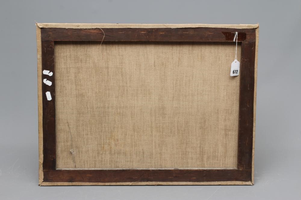 ENGLISH SCHOOL (19th Century) Hay Cart and Figures on a Rural Track in an Extensive landscape, oil Image