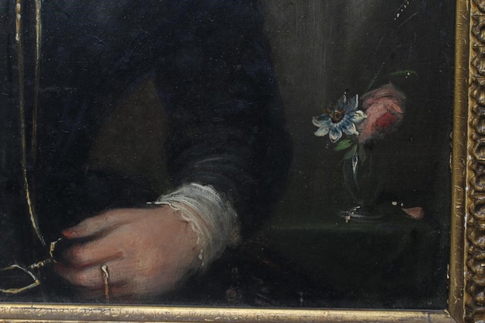 ENGLISH SCHOOL (Mid 19th Century) Portrait of a lady, half length wearing lace bonnet and black Image