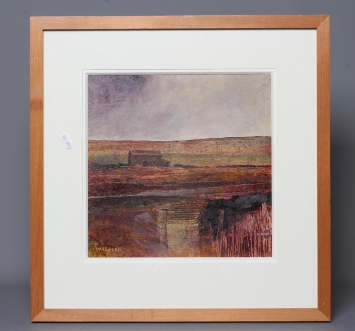 JAMES WHEELER (British School, b.1944) Sheep's Refuge, signed lower left, oil on board, 11 1/2" x 11 Image