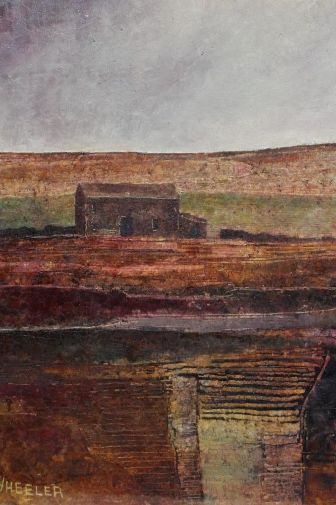 JAMES WHEELER (British School, b.1944) Sheep's Refuge, signed lower left, oil on board, 11 1/2" x 11 Image