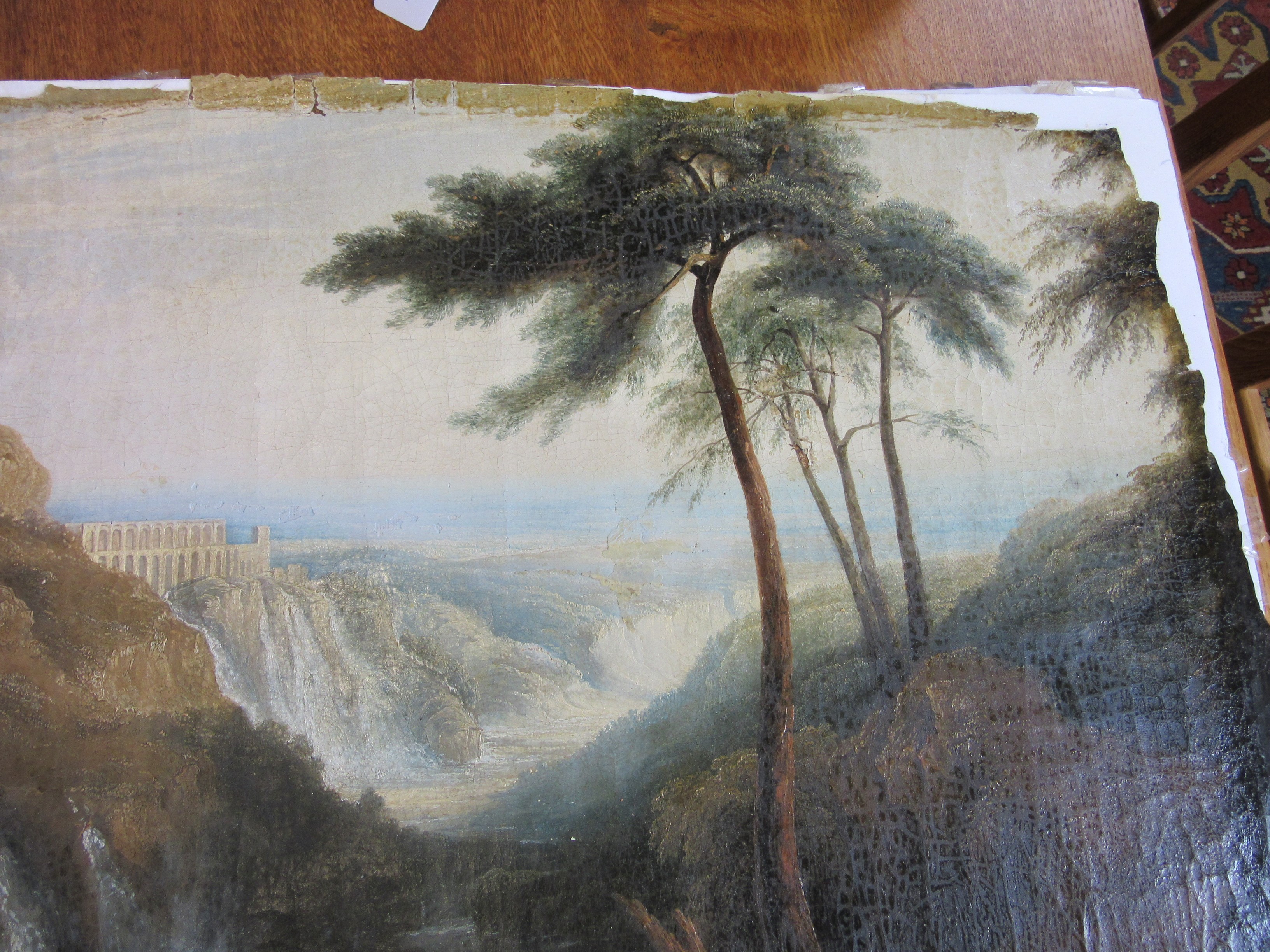 AFTER JOSEPH MALLARD WILLIAM TURNER (1775-1851) Caligula's Palace and Bridge, oil on canvas, 23 1/2" Image