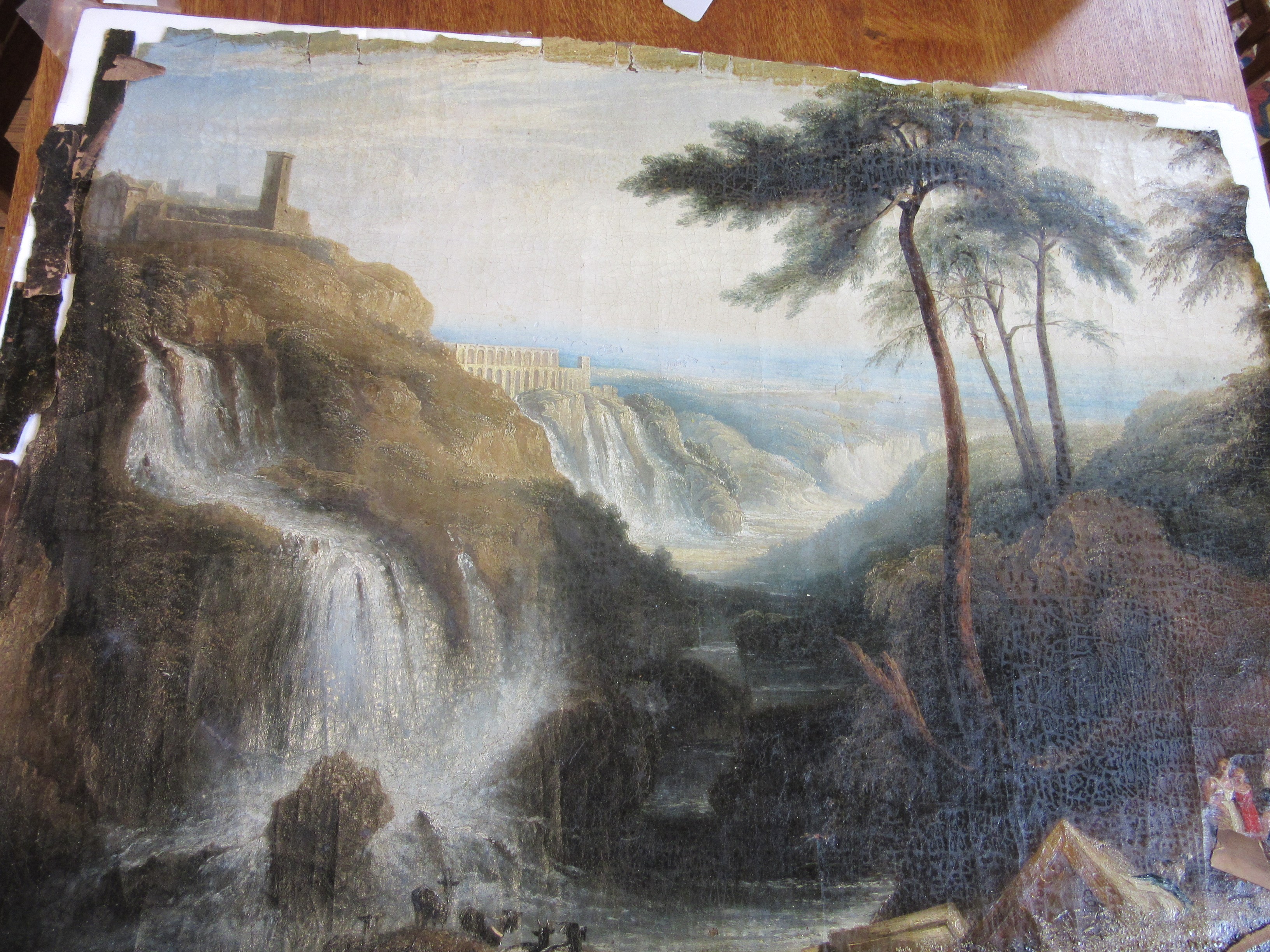AFTER JOSEPH MALLARD WILLIAM TURNER (1775-1851) Caligula's Palace and Bridge, oil on canvas, 23 1/2" Image