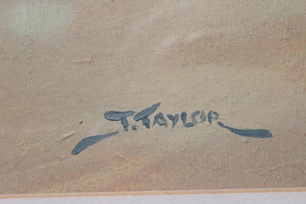JEREMY TAYLOR (b.1957) Summer Beach Scene, signed lower right, oil on panel, 11 1/2" x 15 1/2", Image
