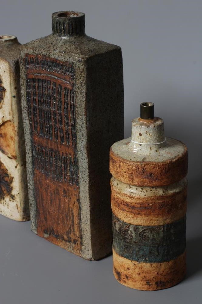 ALAN WALLWORK (1931-2019) THREE STONEWARE ELECTRIC LAMP BASES Image